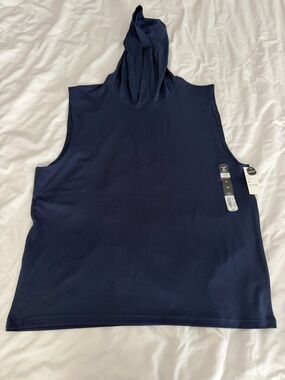 Xersion Navy Hooded Sleeveless Tank Top